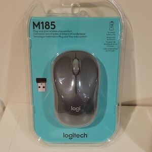 Logitech M185 Wireless Mouse - Black and Gray